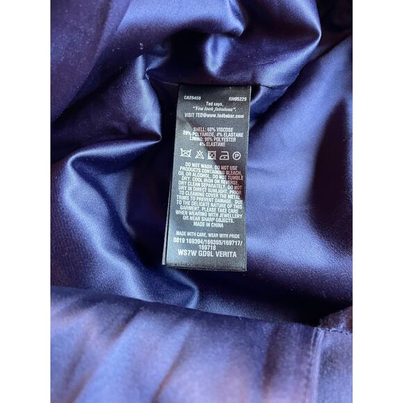 Ted Baker London Verita Cutout Sheath Shift Navy Blue Dress sz 3 / sz M - Picture 10 of 10